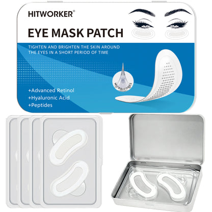 4PCS Microneedle Hyaluronic Acid Patch, Eye and Facial Facial Mask, Effectively Moisturize Skin, Deeply Tighten Delicate Skin