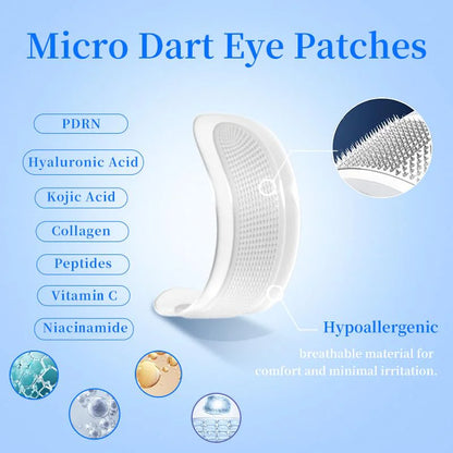 4PCS Microneedle Hyaluronic Acid Patch, Eye and Facial Facial Mask, Effectively Moisturize Skin, Deeply Tighten Delicate Skin